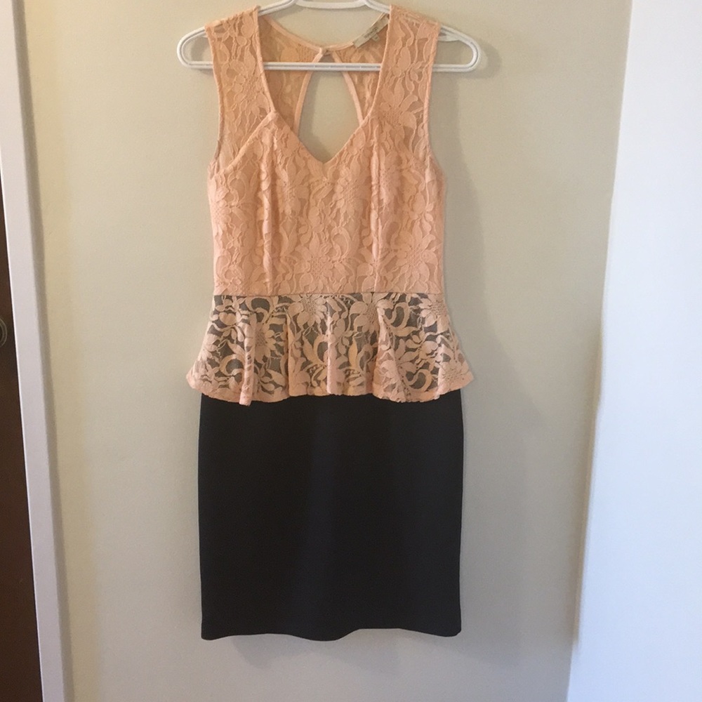 RW & Co. Peach and Black Dress